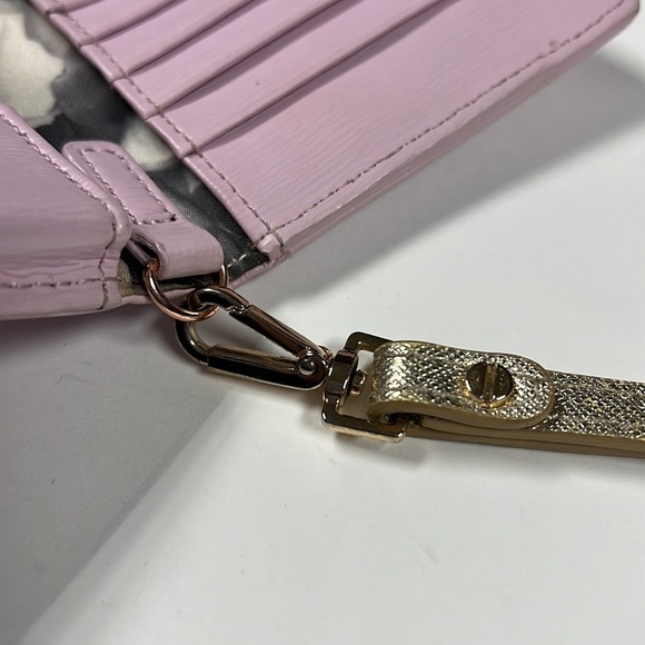 Ted Baker Pink Leather Wristlet Snap Clutch Wallet - Picture 4 of 4